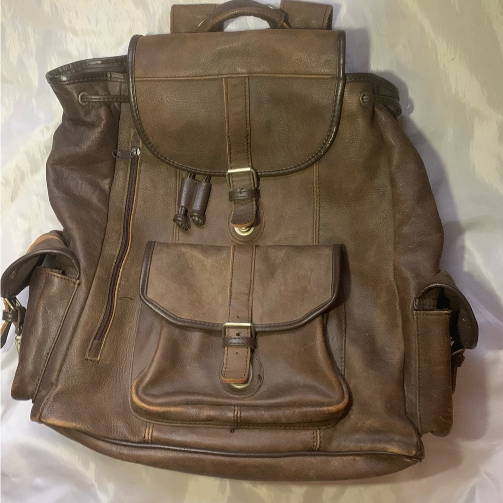 Brown Leather Vintage Backpack
